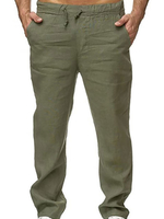 Pantalon Homme Chic Taille Naturelle Coupe fuselée Vert Chasseur Pantalon Homme