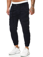 Pantalon Homme Décontracté Taille Naturelle Droite Pantalon Long Bleu Marine