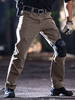 Pantalon homme décontracté taille normale irrégulière pantalon long droit sauge