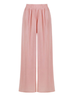 Pantalon large Pantalon taille haute en coton et lin rose