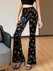 Pantalon long gothique femme papillon pantalon rétro en coton gothique noir