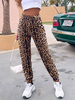 Pantalon Long Imprimé Léopard Femme Déchiré Coupe Cintrée Cousu Bicolores Pantalon Sexy