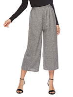 Pantalon long Pantalon large en polyester gris à taille surélevée
