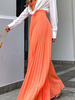Pantalon Orange Plissé Superposé À Taille Naturelle