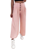 Pantalon Palazzo Pantalon large pantalon rose Pantalon taille haute en mélange de coton