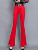 Pantalon Pantalon rouge à taille naturelle fendue sur le devant