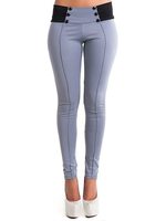 Pantalon Pantalon taille basse en polyester gris