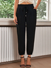 Pantalon Pantalon Taille Haute à Lacets Rouge Brique