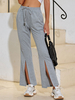 Pantalon Pantalon taille haute en polyester gris clair
