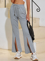 Pantalon Pantalon taille haute en polyester gris clair
