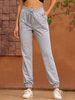 Pantalon Pantalon taille haute en polyester gris clair