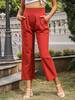 Pantalon Pantalon taille haute en polyester marron