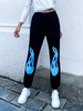 Pantalon Pantalon taille haute en polyester noir