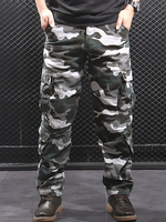 Pantalon Pour Homme Camouflage Taille Naturelle Pantalon Cargo Droit Pantalon Gris