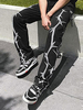 Pantalon pour homme classique imprimé lâche pantalon noir pour homme