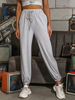 Pantalon sarouel pour femme Pantalon taille haute en coton gris foncé