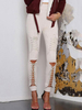 Pantalon skinny femme Lace Up Cut Leggings taille haute en daim