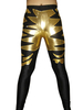 Pantalon Wrestling d’or et noir brillant métallique Déguisements Halloween