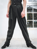 Pantalons de danse latine pour hommes Bas en polyester noir Vêtements de danse pour adultes