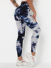 Pantalons de yoga pour femmes Leggings de yoga teints par nœuds bleu foncé