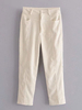 Pantalons en Denim Droits Femmes Fermeture avec Bouton et Zip Unicolore avec Poches Pantalons en Denim