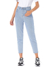 Pantalons en Denim Droits Longs Femmes Fermeture à Zip Unicolore avec Poches Pantalons en Denim Droits Longs