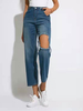 Pantalons en Denim Jean Déchirés Femme Longues