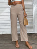 Pantalons Femme Coupe Cintrée Unicolore Longs