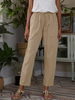 Pantalons Femme Longs Coupe Cintrée à Lacets Unicolore avec Poches Pantalons Femme