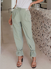 Pantalons Femmes Droits Fermeture avec Bouton et Boucles Bas Evasée avec Poches Unicolore