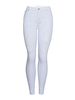 Pantalons Femmes Jean Longs Elastique Moulant en Denim Déchiré Blanc Unicolore Fermeture à Zip Pantalons Femmes