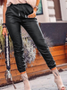 Pantalons Femmes Longs Vernis Elastique Décontracté Noir Unicolore Fermeture à Lacets Pantalons Femmes