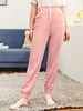 Pantalons Femmes Longues Décontractés Coupe Cintrée avec Zip Décors avec Poches Bicolores