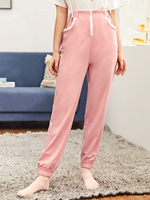 Pantalons Femmes Longues Décontractés Coupe Cintrée avec Zip Décors avec Poches Bicolores