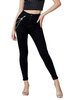 Pantalons Femmes Moulants Long en Denim Décoration avec Chaîne Unicolore Pantalons Pantalons