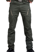 Pantalons Hommes Cargo Droit À Taille Naturelle Et Décontracté Vert