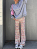 Pantalons Imprimé Rayures Long Femme Décontracté