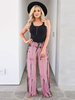 Pantalons Imprimés Décontracté Longs en Mousselines Femme Sexy Eté Pantalons Imprimés Décontracté