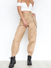 Pantalons Long Décontracté Coupe Cintrée à Boutons à Zip avec Poches Unicolore