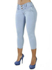 Pantalons Long en Denim Moulant Femme Coupe Cintrée à Zip Unicolore