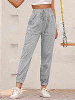 Pantalons Long Femme Décontracté Coupe Cintrée à Zip avec Poches Unicolore Pantalons Sexy