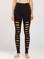 Pantalons Long Moulants Creusants Femme Taille Haute Elastique Unicolore Sexy