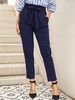 Pantalons Longs Droits Femmes Coupe Cintrée à Lacets avec Poches Unicolore Pantalons Longs Droits Femmes