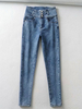 Pantalons Longs en Denim Femmes Droits avec Poches à Zip Uncolore Pantalons Longs en Denim
