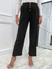 Pantalons Longs Femme Coupe Cintrée avec Boutons Unicolore