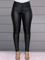 Pantalons Longs Femme Coupe Cintrée avec Boutons Unicolore
