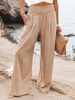 Pantalons Longs Femme Décontracté Coupe Cintrée Bas Evasée Unicolore