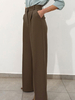 Pantalons Longs Femme Décontractés Coupe Cintrée à Lacets à Zip avec Poches Unicolore