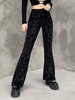 Pantalons Longs Femme Imprimé Coupe Cintrée Unicolore
