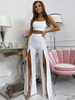 Pantalons Longs Femme Sexy avec Fente Coupe Cintrée Unicolore Pantalons Femme